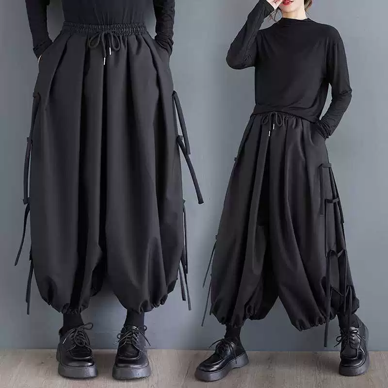 Demi-season trousers, oversize, plus size, elastic waist