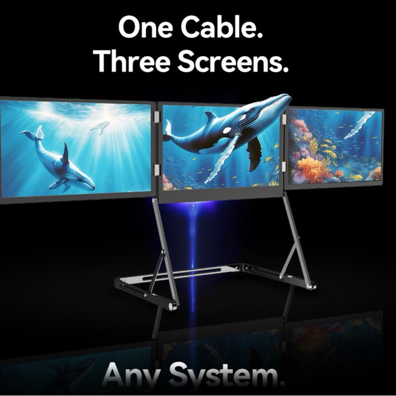 Factory Direct Sales 15.6inch Hd Three-Screen Foldable Portable Laptop Expansion Display Monitor Factory Direct Sales 15.6inch Hd Three-Screen Foldable Portable Laptop Expansion Display Monitor