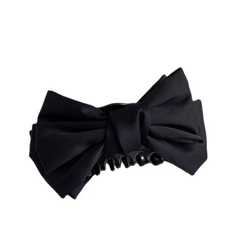Zhang Yuxi's same style black double-sided bow large grab clip high-end back head hair shark clip headgear