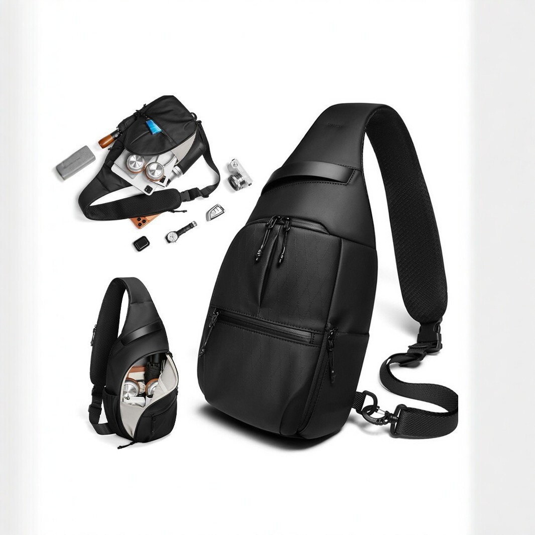 Men's chest bag, crossbody bag, shoulder bag, large-capacity multifunctional waterproof outdoor travel sports leisure backpack