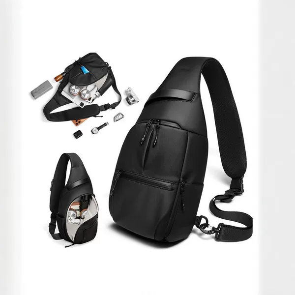 Men's chest bag, crossbody bag, shoulder bag, large-capacity multifunctional waterproof outdoor travel sports leisure backpack