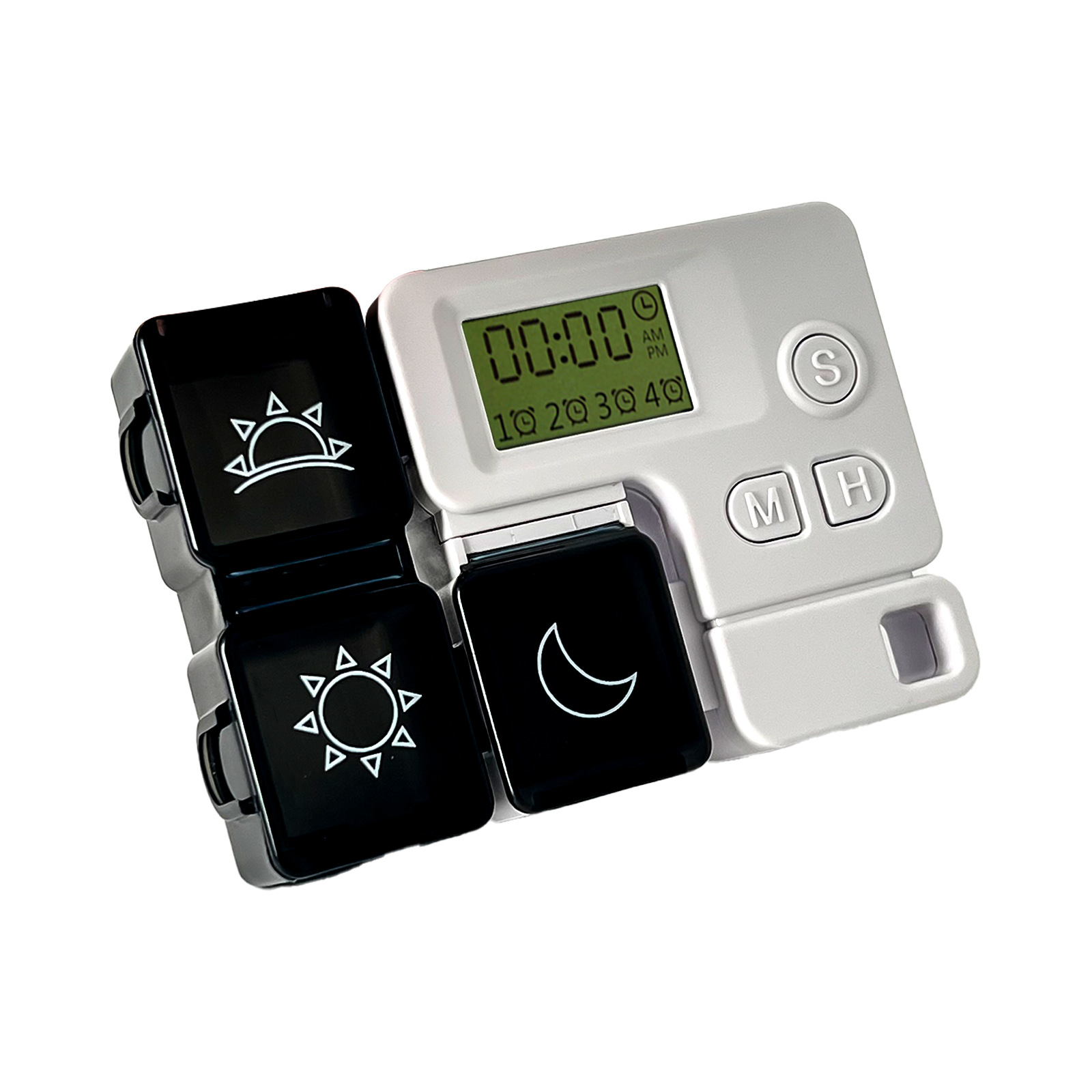 Caja de medicamentos de subpaquete de subcuadrícula portátil, recordatorio de sincronización inteligente, caja de medicamentos electrónicos, caja de almacenamiento de píldoras de tabletas de medicamentos