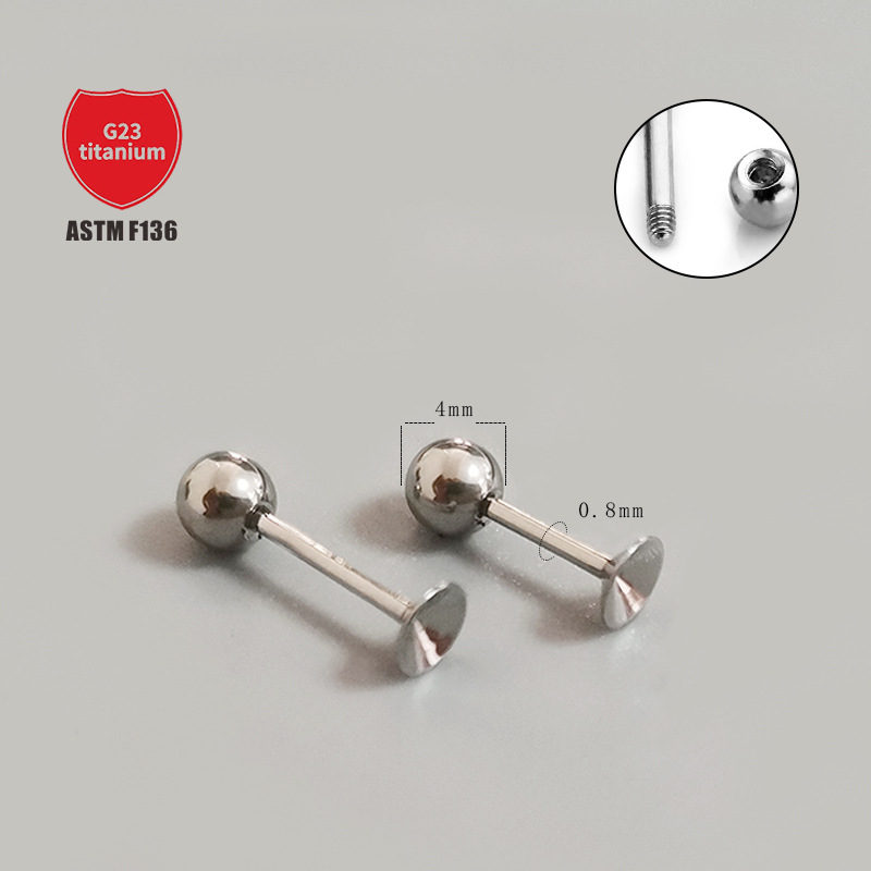 Pointed titanium steel lip stud product view