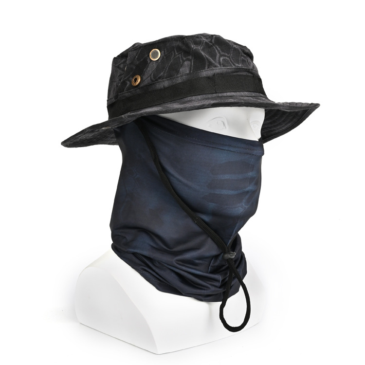 Pañuelo para el cuello con protección solar, sombrero de ala redonda y grande para hombre, adecuado para senderismo, camping, pesca, sombrero de pescador transpirable con protección solar, sombrero para el sol plegable.