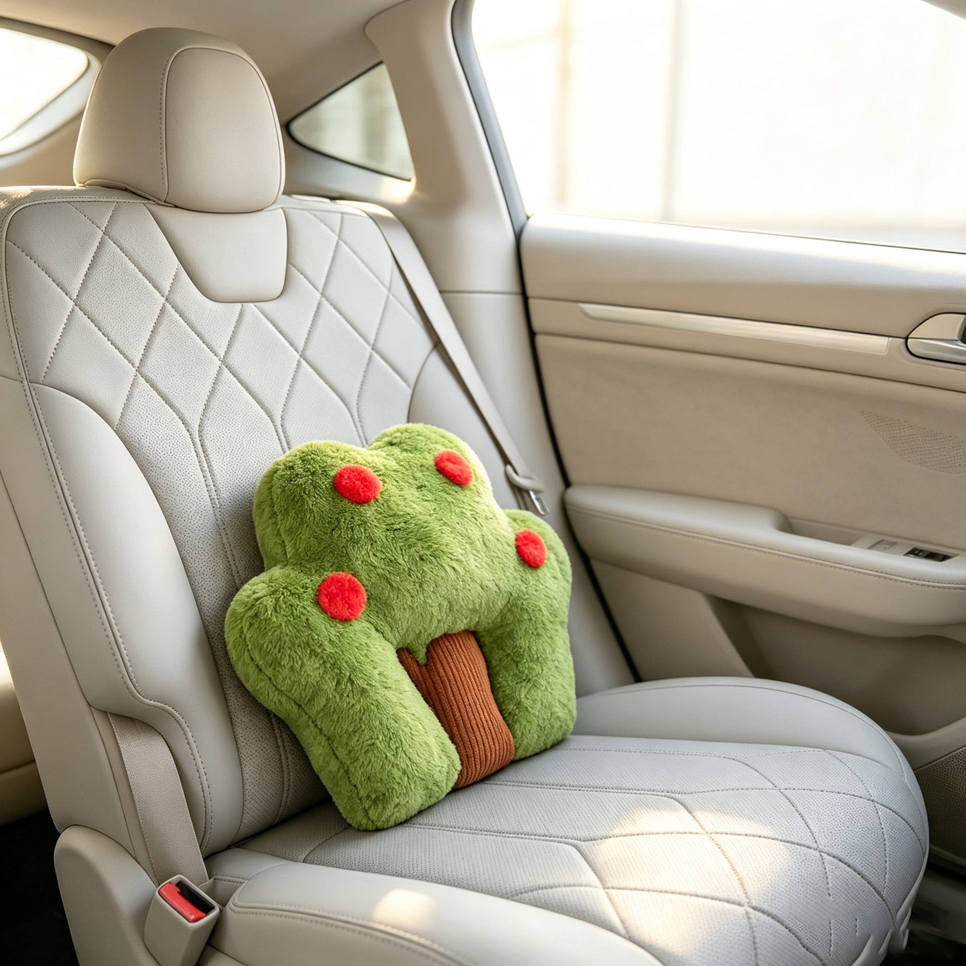 Cute Apple Plush Car Headrest Doll Cushion Apple Tree Lumbar Support Combination Car Neck Pillow