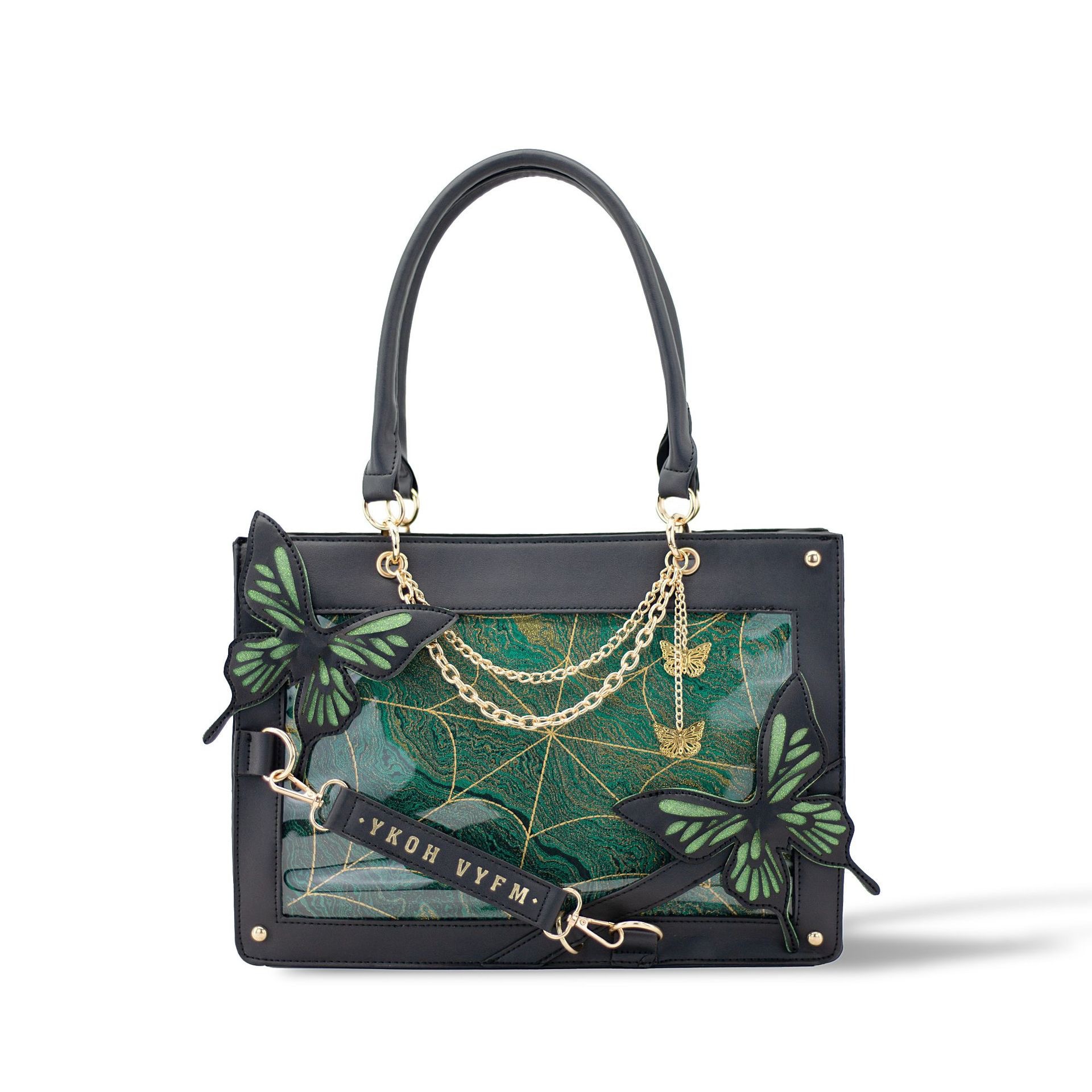 짙은 녹색 나비