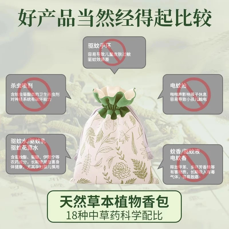 [Posta gratuita] bolsas de mosquitos de verano portátiles de citronella medicina tradicional china bolsas colgantes para el hogar Fiesta del Barco del Dragón duradero