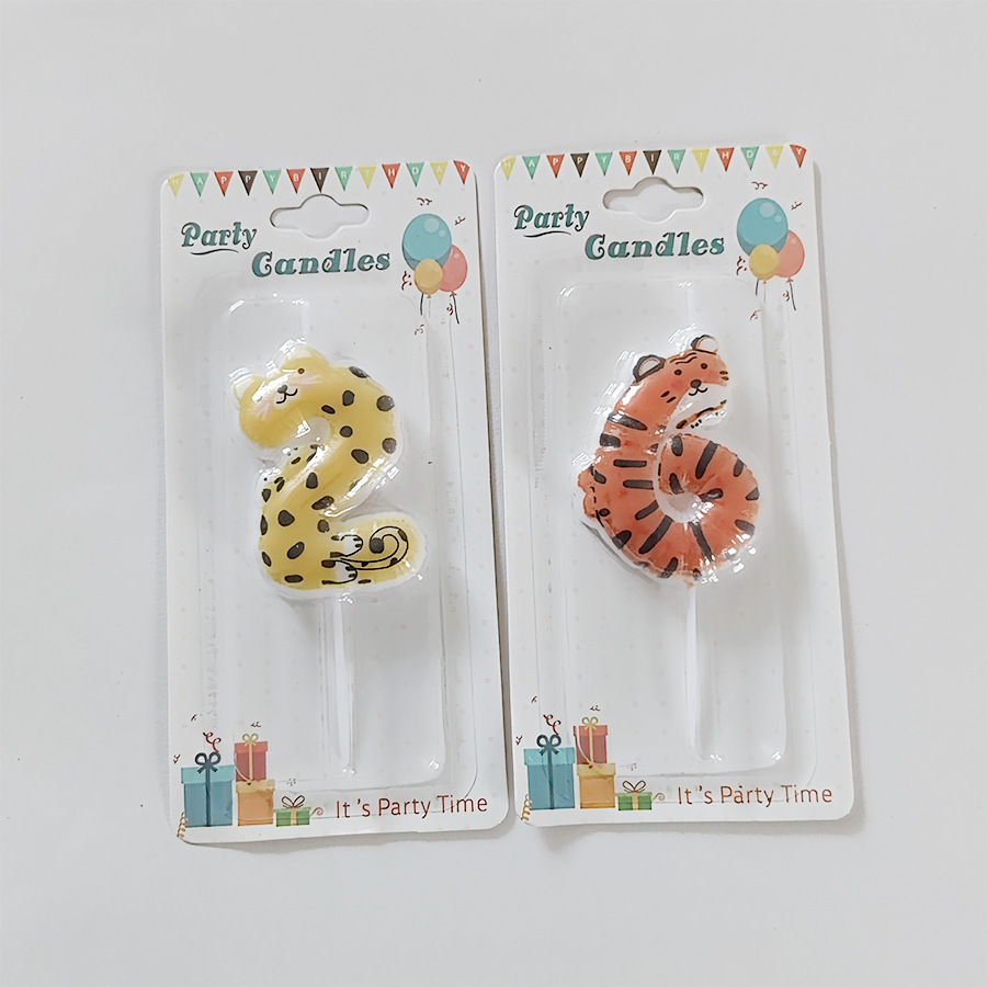 越境創意動物デジタルろうそく0-9漫画誕生日ろうそく子供誕生日誕生日パーティー装飾用品