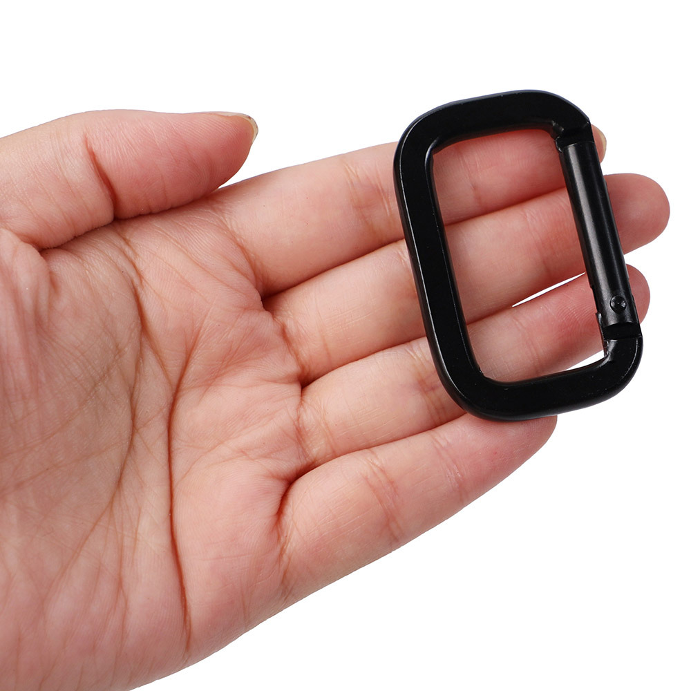 Electrophoresis Rectangular Carabiner Aluminum Alloy Runway Hook with Key Ring Luggage Webbing Buckle Key Chain