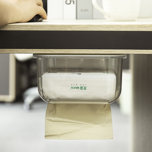 Transparent tissue box household face towel storage box wall-mounted toilet toilet paper box waterproof no punching