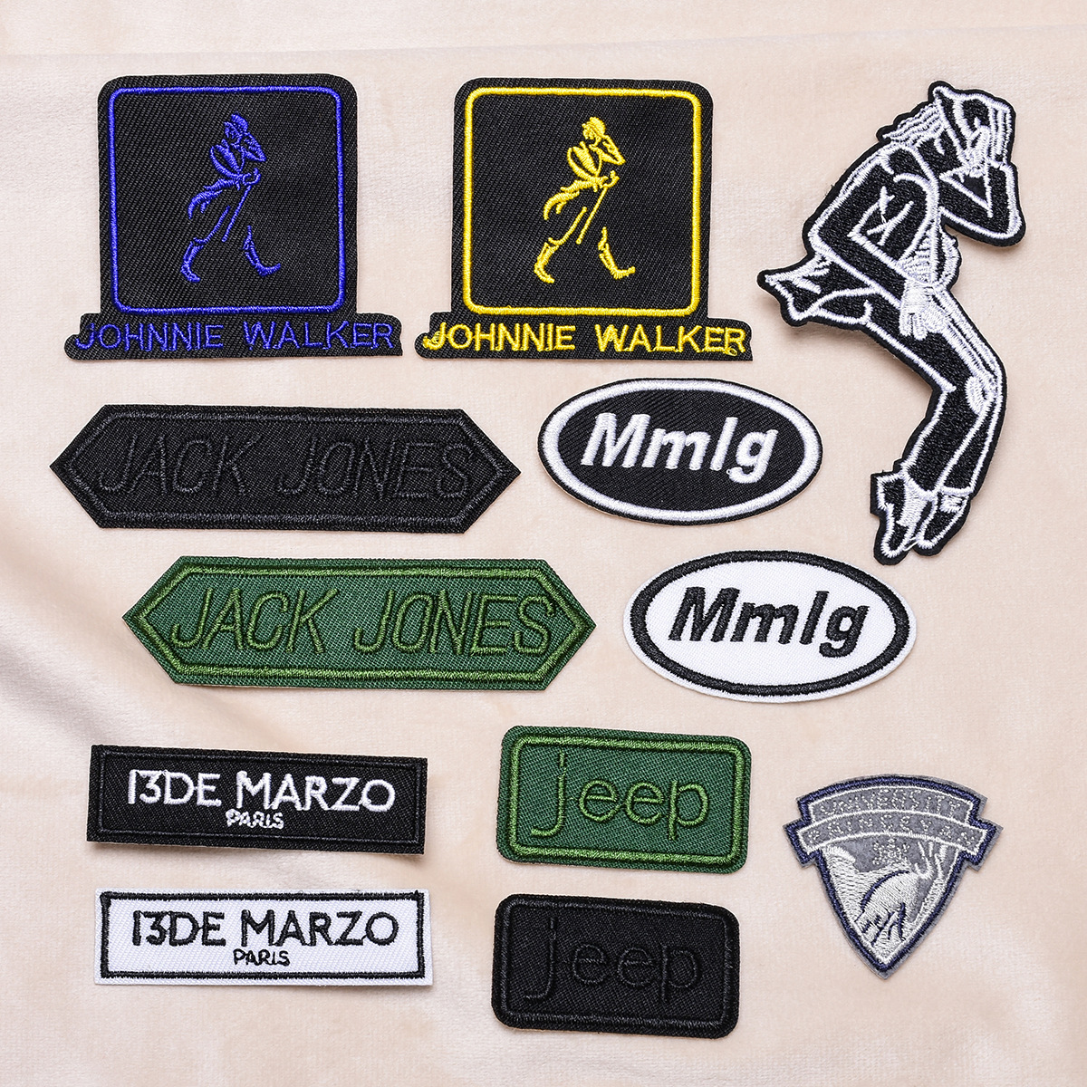 乐思电脑绣花章现货潮牌熨烫袖标补丁绣花贴臂章绣花章刺绣布贴