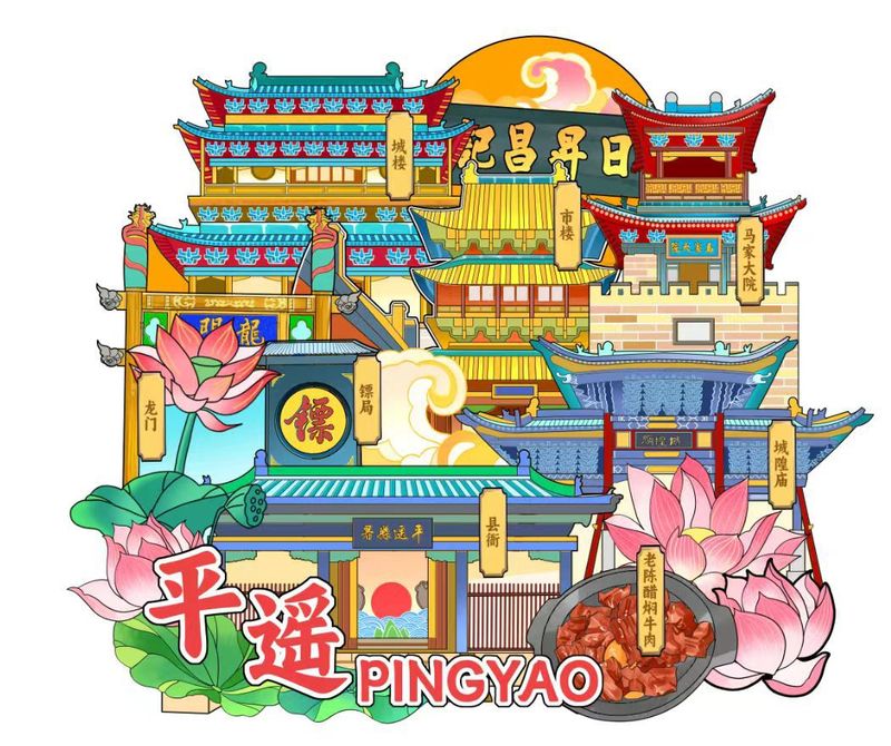 厂家现货批发创意转盘合集金属平遥冰箱贴文创地标建筑城市纪念品|undefined