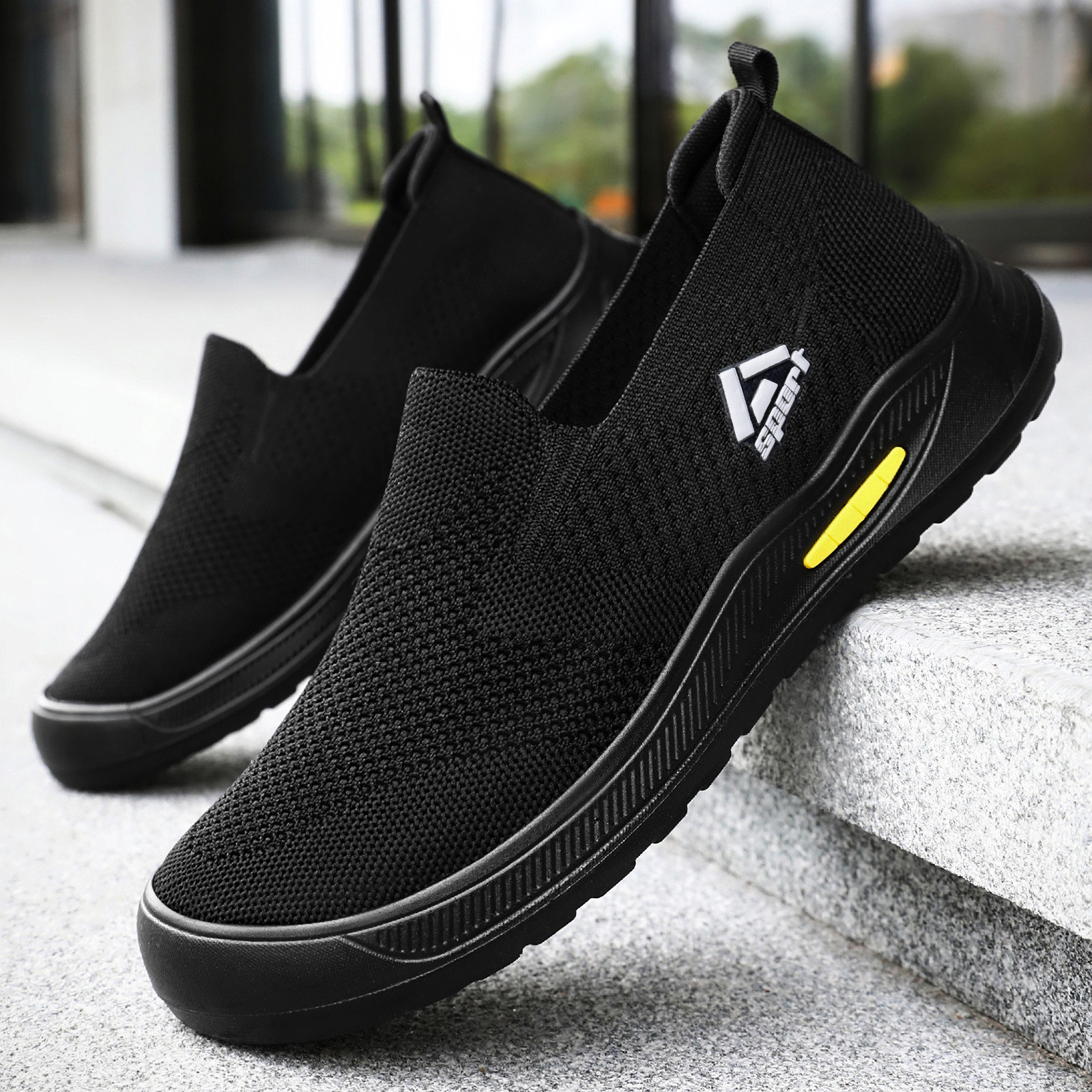 Zapatos casuales de hombre nuevos zapatos de verano transpirables superficiales zapatos de malla transfronterizos zapatos casuales de tela de pedal al por mayor
