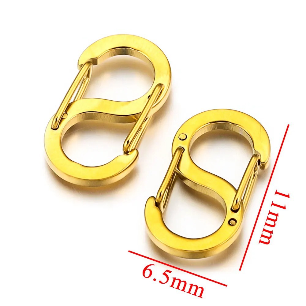 Acero inoxidable hebilla de 8 palabras collar de pulsera en forma de S hebilla de conexión equipaje hebilla de suspensión rápida accesorios de ajuste de vacío hebilla