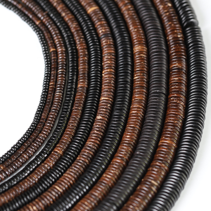 The whole natural primary color black coconut shell spacer beads coconut beads beads Buddha beads text play jewelry King Kong star Moon accessories