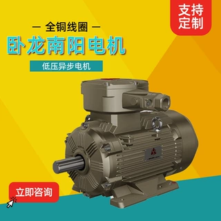 卧龙南阳电机低压高效IE4三相异步电动机全铜线圈厂家直供