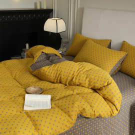 日式A类高档纯棉双层纱布四件套全棉复古被套单件被罩床单床笠款