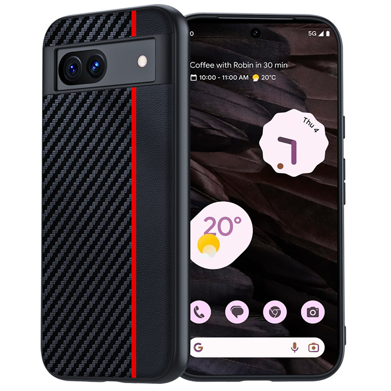 Applicable to Google Pixel8A mobile phone shell carbon fiber Kevlar pattern drop-resistant ultra-thin google7 leather case protective shell