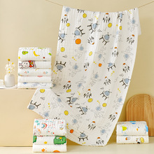 高密六层纱布浴巾童被纯棉印花加厚宝宝空调被盖毯新生儿包巾外贸