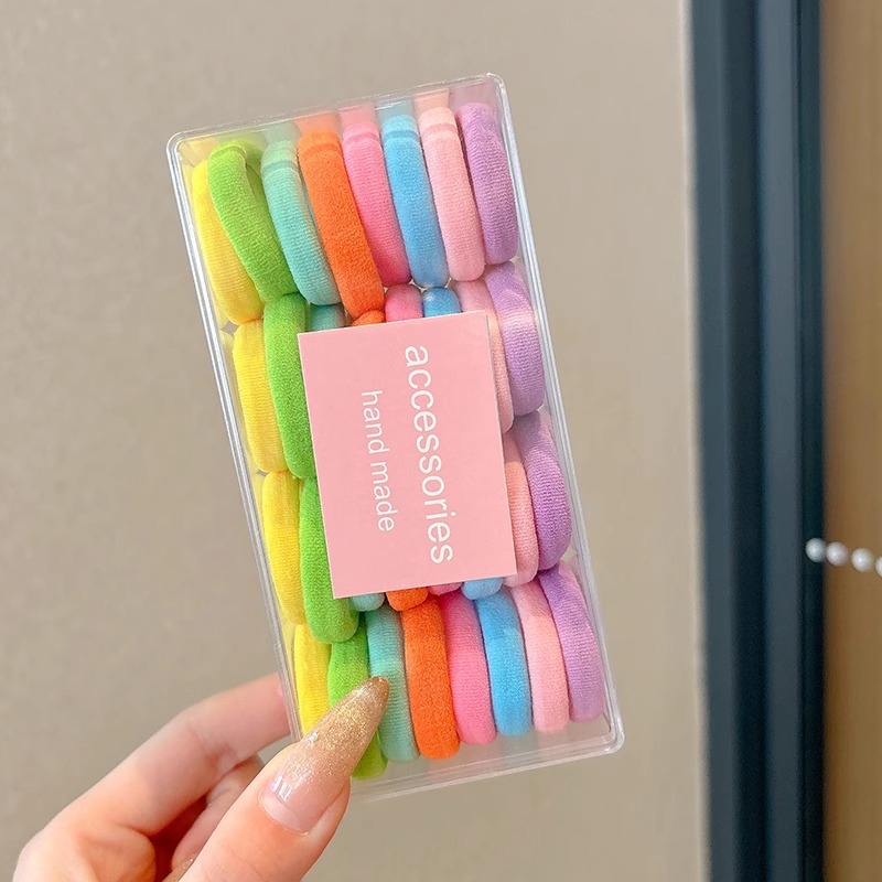 Niños elásticos no lastiman el cabello de la banda de goma de cabello de niñas adornos para el cabello de bebé cabello de pulgar de color anillo de cabello de cabello de cabello
