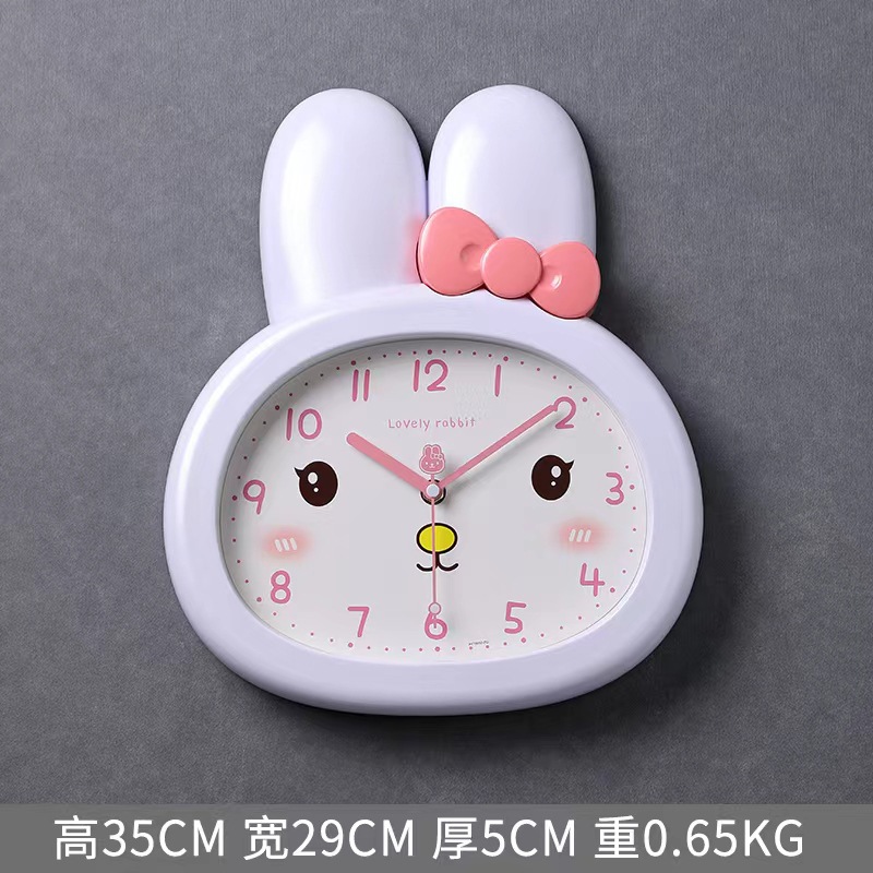 Reloj de pared de dibujos animados de conejo sala de niños sala de estar moda reloj de pared dormitorio nuevo reloj silencioso 2023