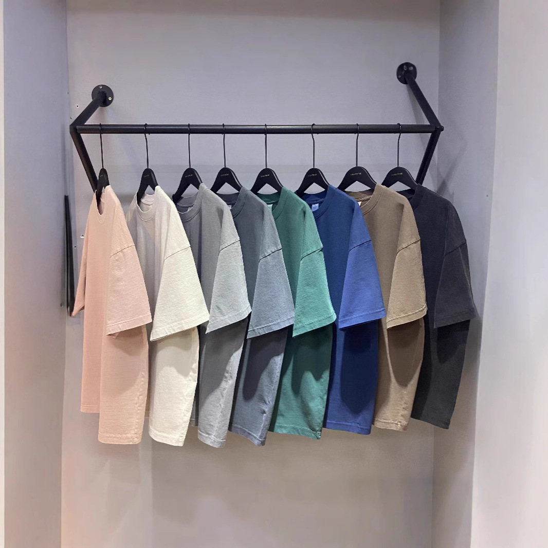 Yuan Senwang 2025 principios de la primavera 32 algodón de doble hilo 275g agua de lavado viejo blanco básico para hombres y mujeres camiseta de fondo