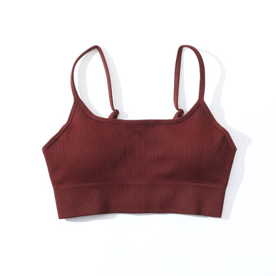 INS European and American Sports Trendy Seamless Knitted Yoga Suit Women's Sling Underwear Bra Shorts Fitness Suit