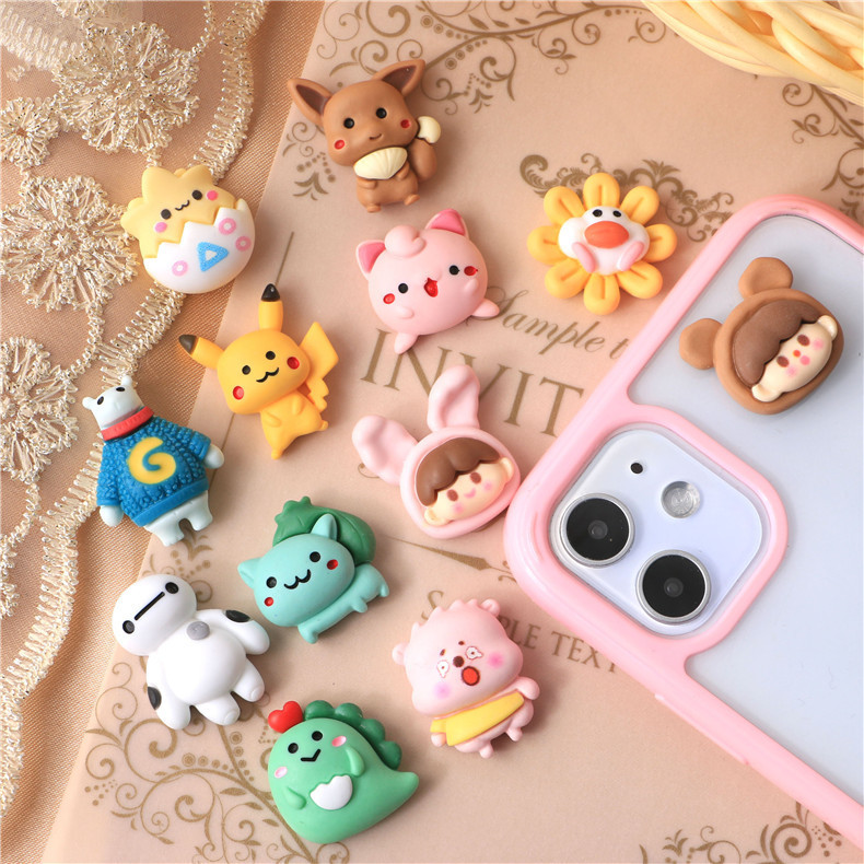 Directo de fábrica dibujos animados creativo DIY crema pegamento teléfono caso tocado material al por mayor refrigerador horquilla resina Accesorios