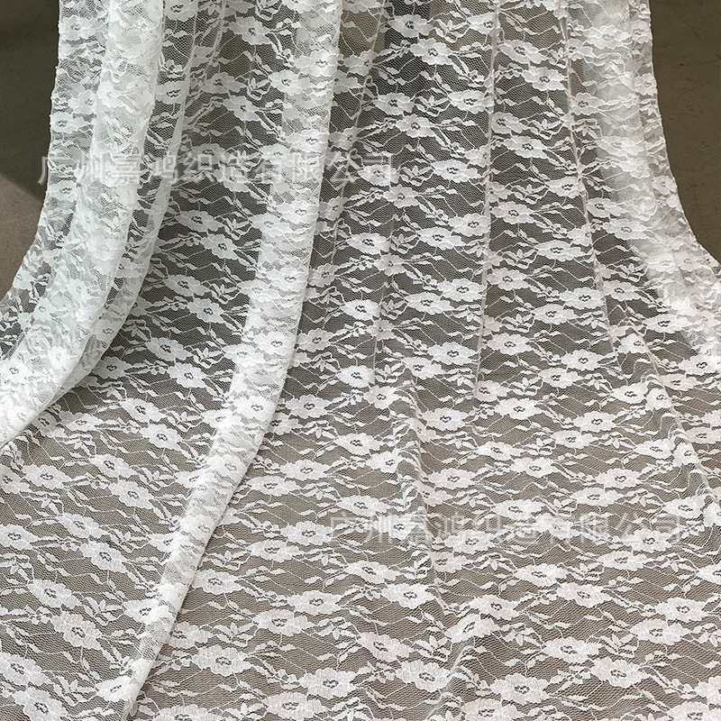 Tejido de encaje de peonía elástico, tejido de encaje de amoníaco de brocado, tejido de encaje suave para la piel, vestido