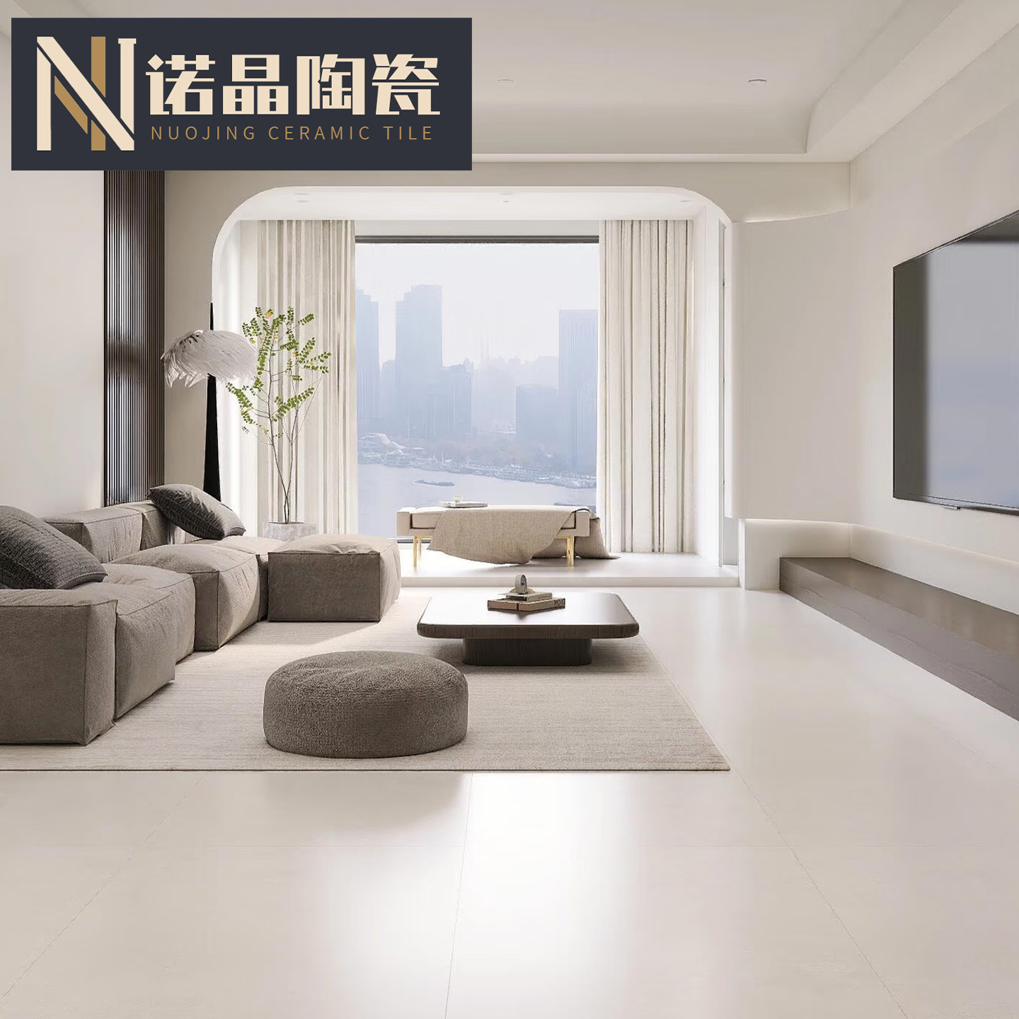 广东佛山柔光天鹅绒瓷砖750x1500客厅防滑地砖奶油风地板砖通体砖