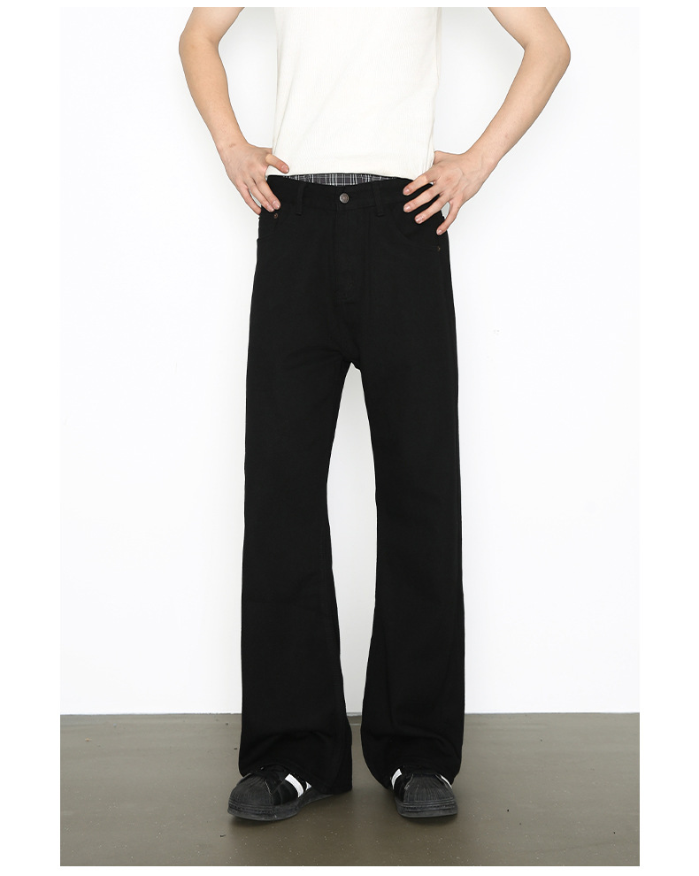 Jeans flare vintage da uomo in misto cotone gamba dritta relaxed_voghion.com