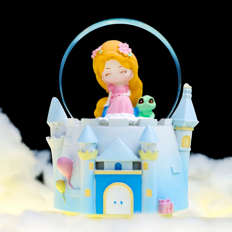 Caricatura adorable perro Pacha bola de cristal adornos de nieve luminosa para niños niños niñas estudiantes regalos al por mayor