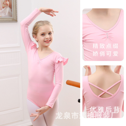 Toddlers kids tutu ballet dance leotard tops long sleeve kids baby gymnastics practice dance tutu ballet dance leotard bodysuits for baby