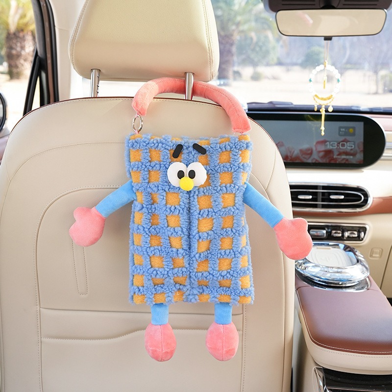 Tissue Box Car-mounted Tissue, Che Zai Zhi Jin He Gua Shi Car tissue box/set - ly-blue-plaid