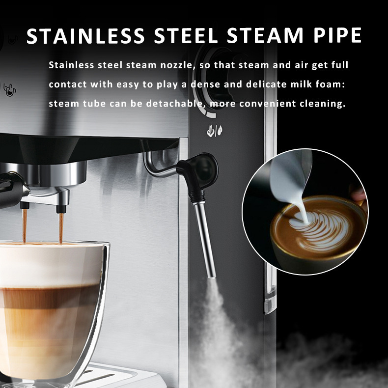 Export 04036 Coffee Machine Italian Semi-Automatic Steam Coffee Machine with Grinder and Milk Frother Integrated Coffee Machine Sokany