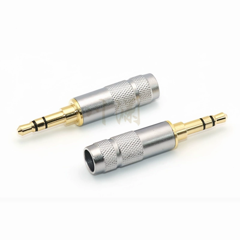 Gold-plated 3.5 plug earphone head 3.5 stereo 3-section plug 3.5mm in-line Eurasia shell audio 3.5 plug