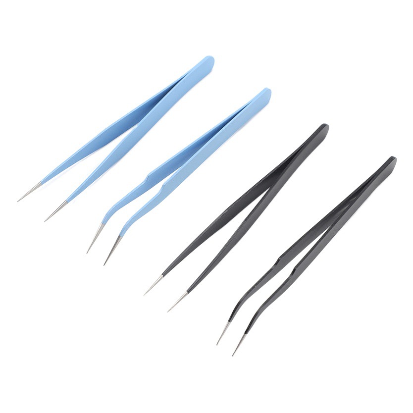 Stainless Steel High-Precision Tweezers Grafted Eyelashes Elbow Pointed Colorful Clip Manicure Handmade Thickeneded Hand Account Tweezers