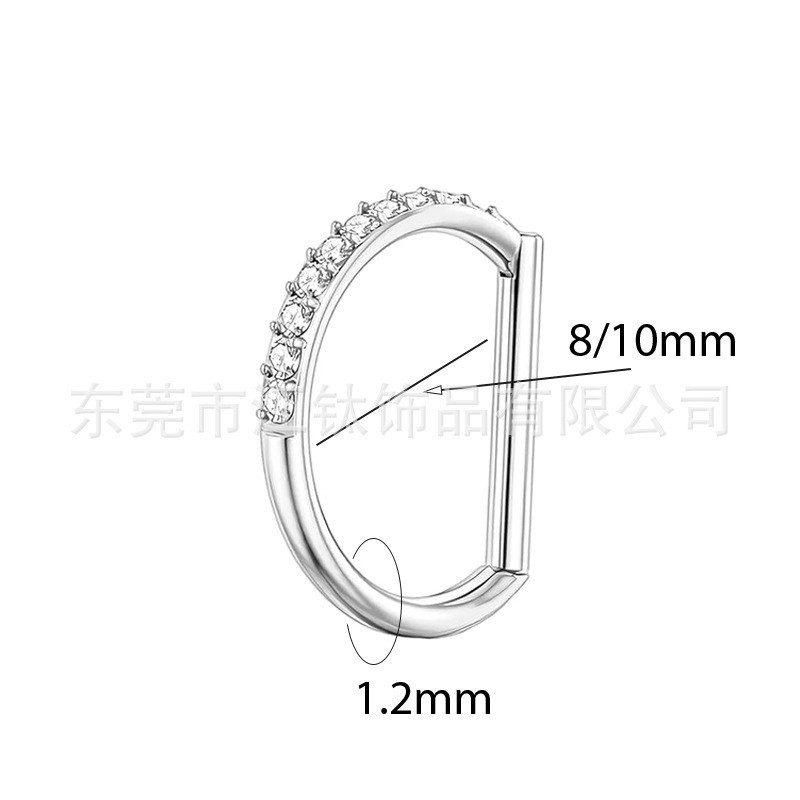 Silver pointed spike labret stud material detail