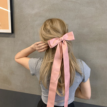 法式慵懒飘带头饰 Jennie同款超大蝴蝶结发夹女后脑勺顶夹弹簧夹