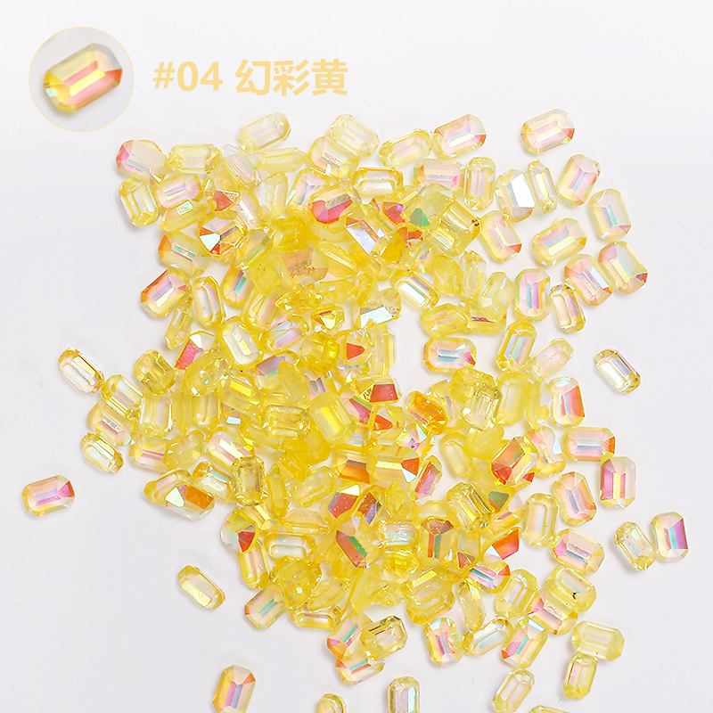 Uña aurora de color fantasma cubos de hielo pequeños taladros cuadrados nuevos colores de azúcar de hielo de forma especial taladro accesorios de joyería de uñas 100