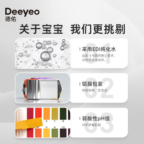 Deyou Baby Hand and Mouth Wipes Newborn Special Baby Wet Wipes Home Affordable Large Packaging 80 Draws 1 Pack