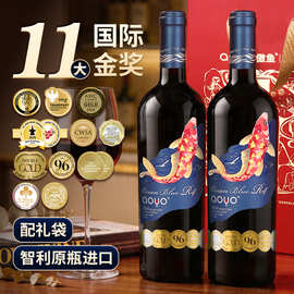 傲鱼智利原装原瓶进口红酒14度干红葡萄酒水果酒整箱批发一件代发
