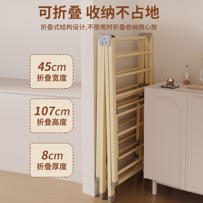 Percha de secado de ropa sin instalación de hierro forjado multifuncional plegable de almacenamiento varilla de colgante simple balcón para secar y secar estante de colcha