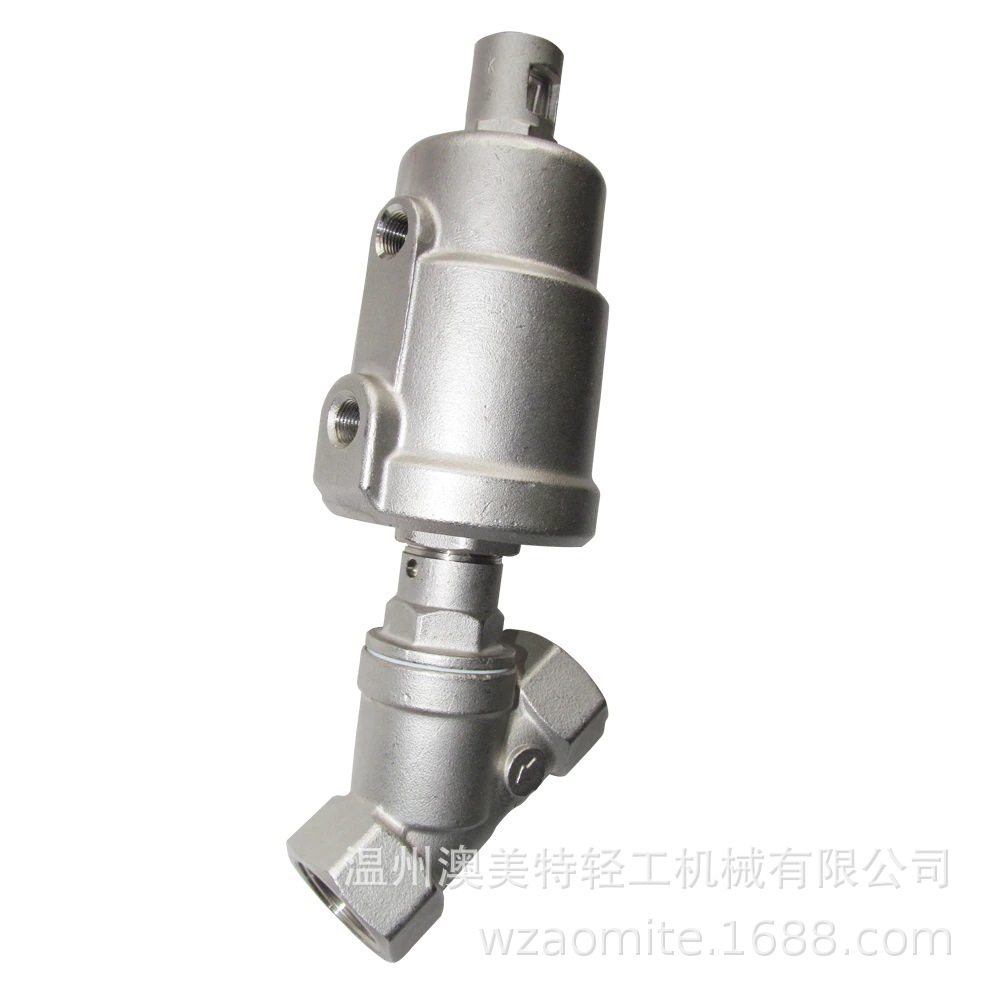 不锈钢气动角座阀卡箍 快装丝扣 法兰连接高温蒸汽气动阀