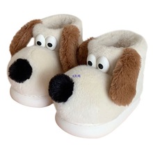 居家外穿卡通可爱掌门狗情侣棉鞋防滑保暖毛绒雪地靴男女冬季