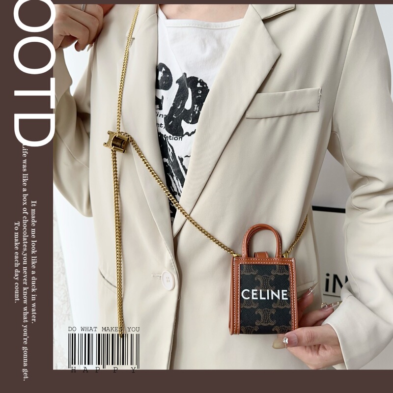 Houndstooth Accessible Luxury Mini Satchel Universal Headphone Protective Cover Coin Purse Key Bag Suitable for Apple Airpods4