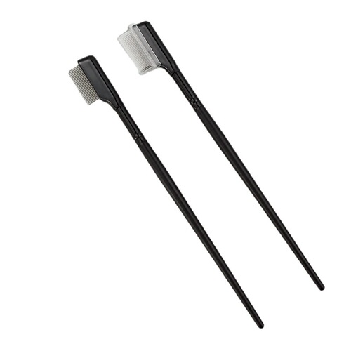 Eyelash steel comb, ruler, steel needle, eyelash brush, eyebrow brush, eyebrow trimming comb, real and false eyelashes, makeup brush, beauty tools, water willow wood