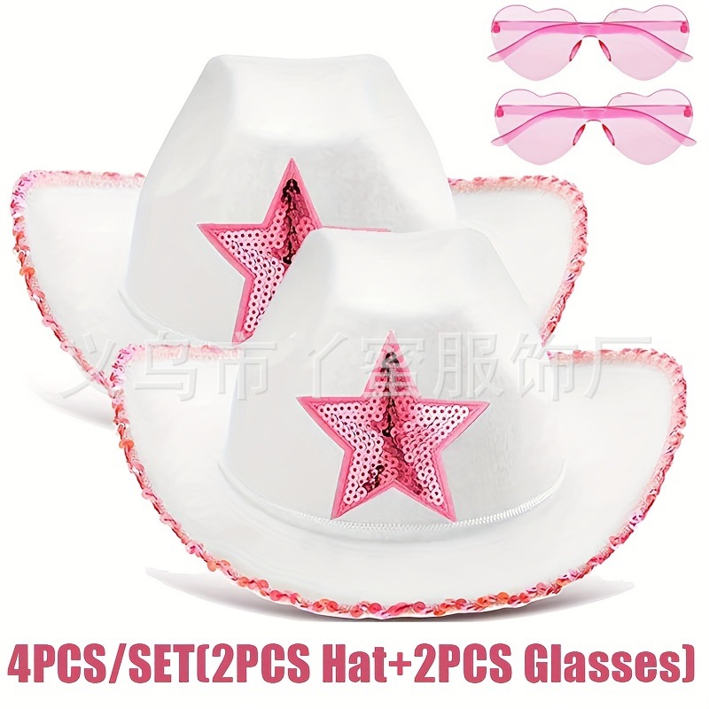Juego de 4 piezas de estrella de cinco puntas rosa