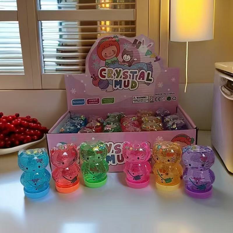 Nuevos juegos en línea para niños seguros no tóxicos 24 barro de cristal barro colorido slime descomprimido colorido burbujeante hecha a mano