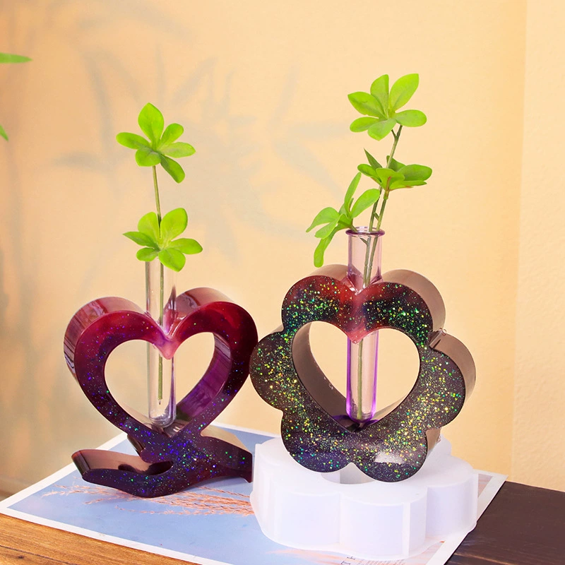 DIY клей капля Любовь Серия Цветок Приборы силиконовая форма сердцеобразная ваза ветка гидропония цветок приборы украшение таблица